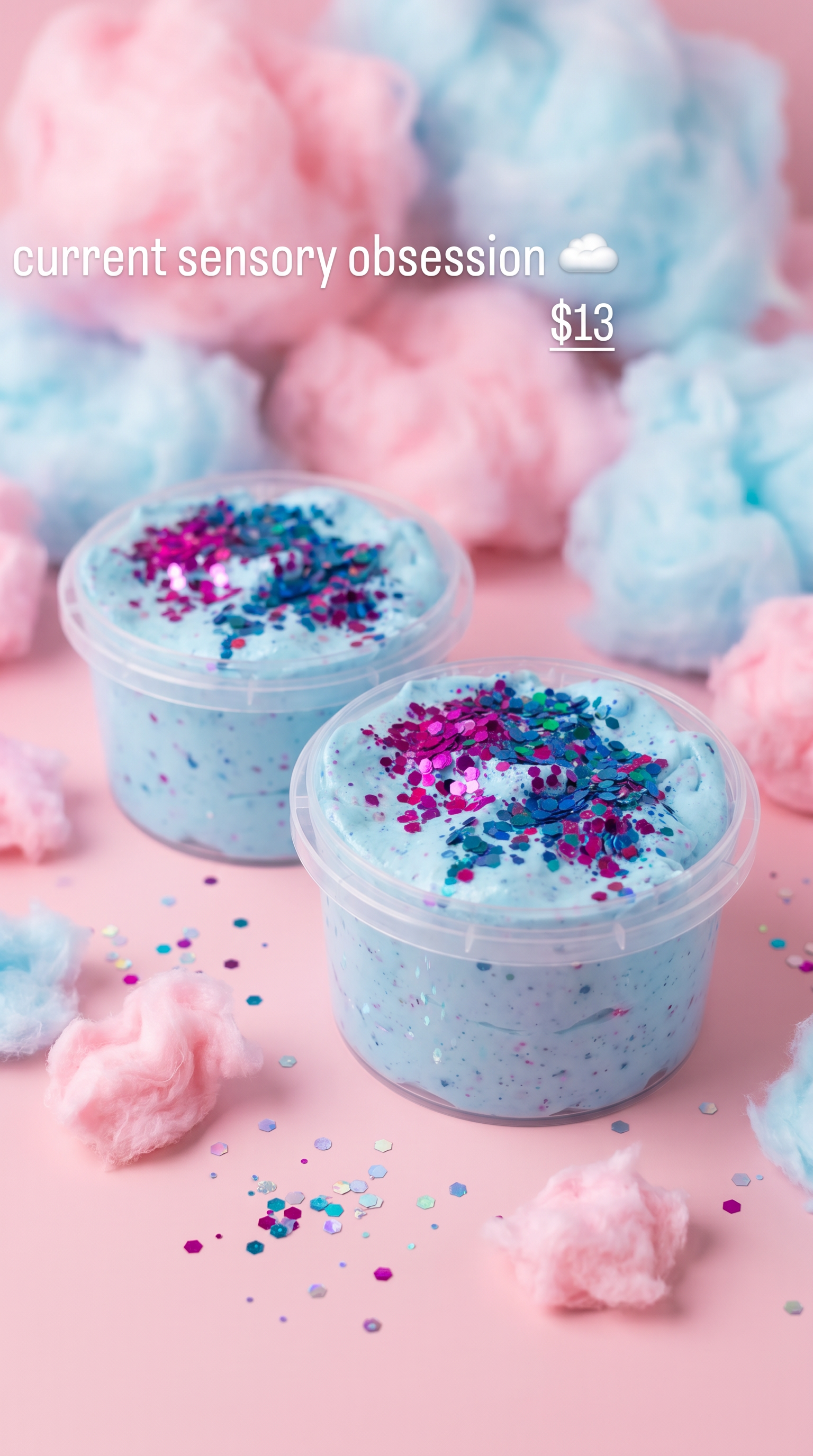 Cotton candy clouds butter slime